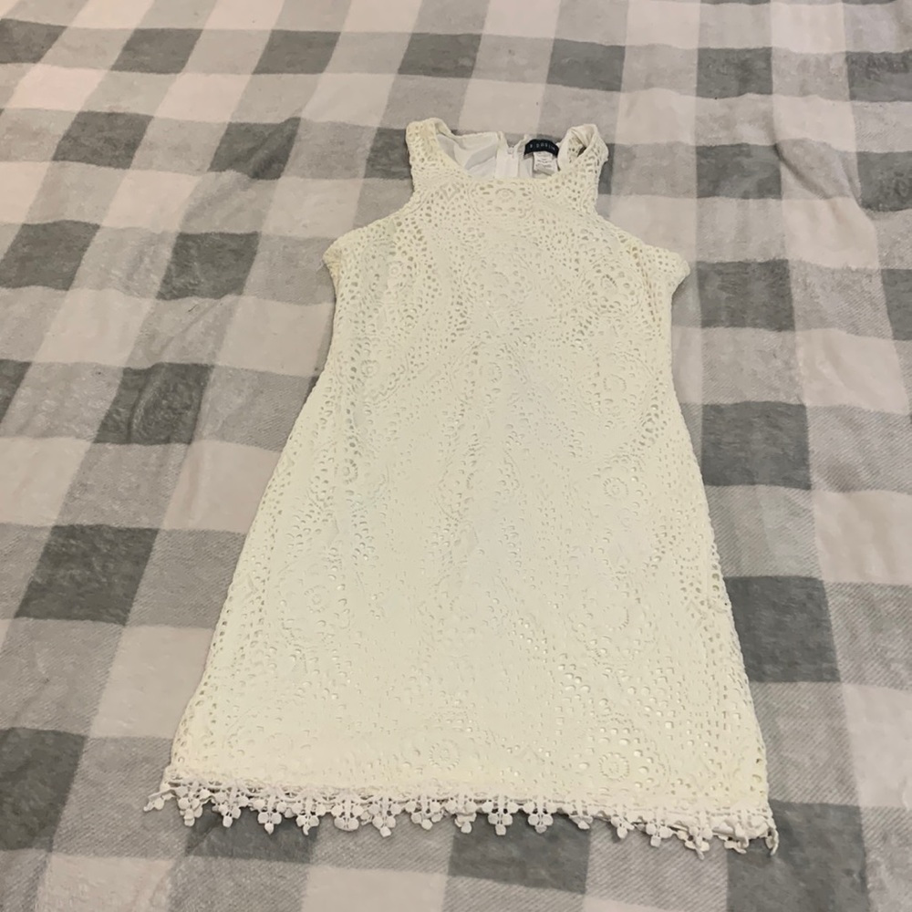 B. Darlin Cream Crochet Style Dress